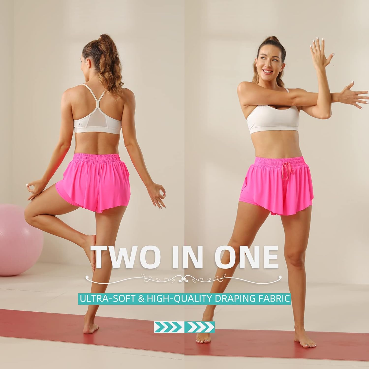 DAH Flowy 2-in-1 Butterfly Athletic Shorts – Feel Lighter. Move Freer. Look Amazing.