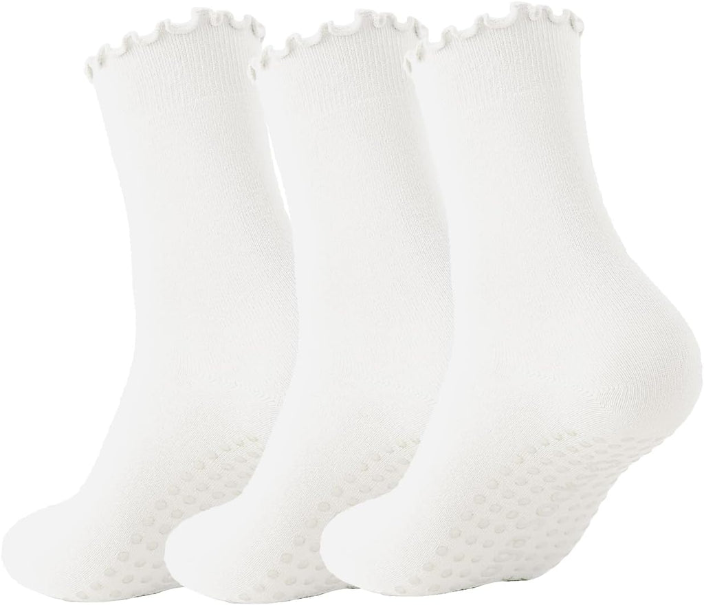 DAH GripRuffle™ Pilates Socks (3-Pack) – Non-Slip Yoga & Barre Socks for Women