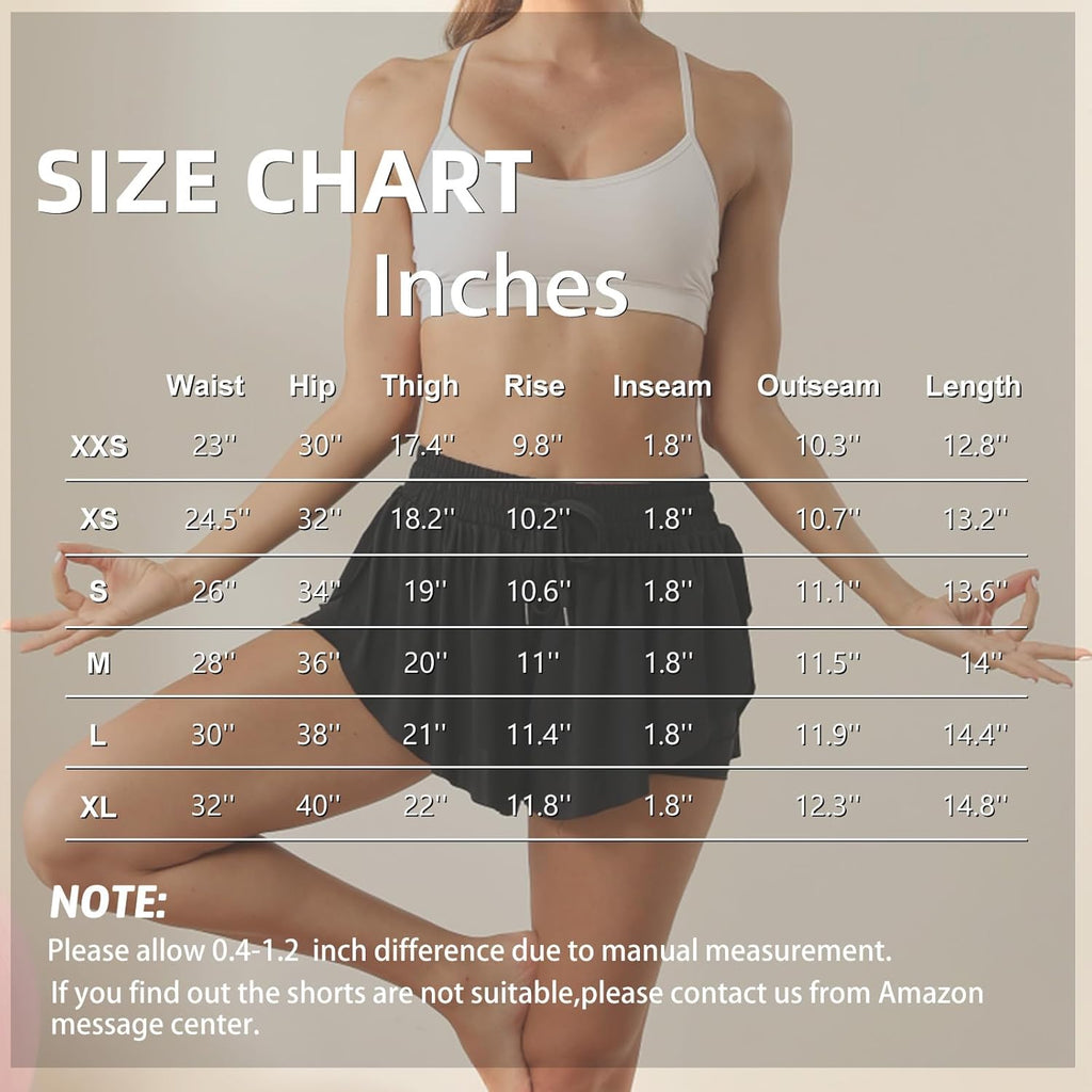 DAH Flowy 2-in-1 Butterfly Athletic Shorts – Lightweight, Feminine & High-Waist Comfort Fit