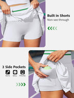 DAH 2-Piece Seamless Tennis Dress Set – High-Waisted Pleated Skirt & Colorblock Crop Top