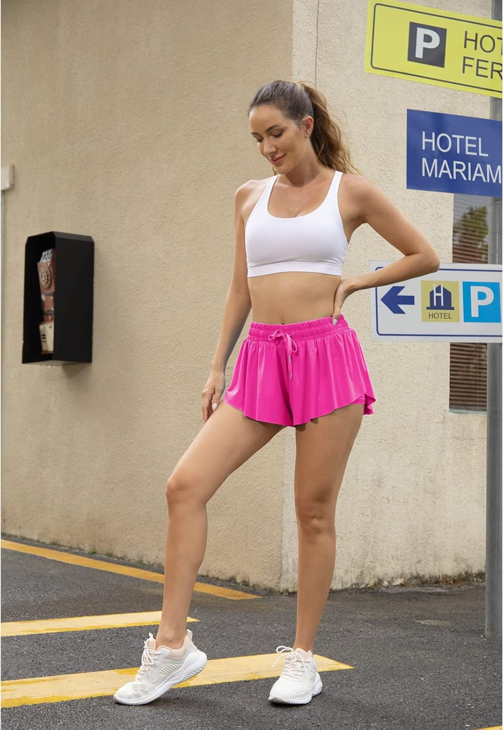 DAH Flowy 2-in-1 Butterfly Athletic Shorts – Lightweight, Feminine & High-Waist Comfort Fit