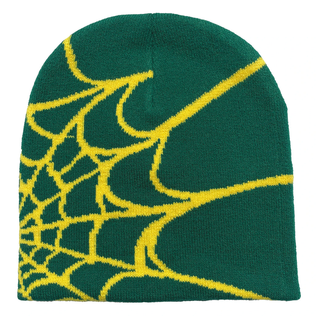 DAH Spider Web Knit Beanie – Unisex Warm Statement Hat