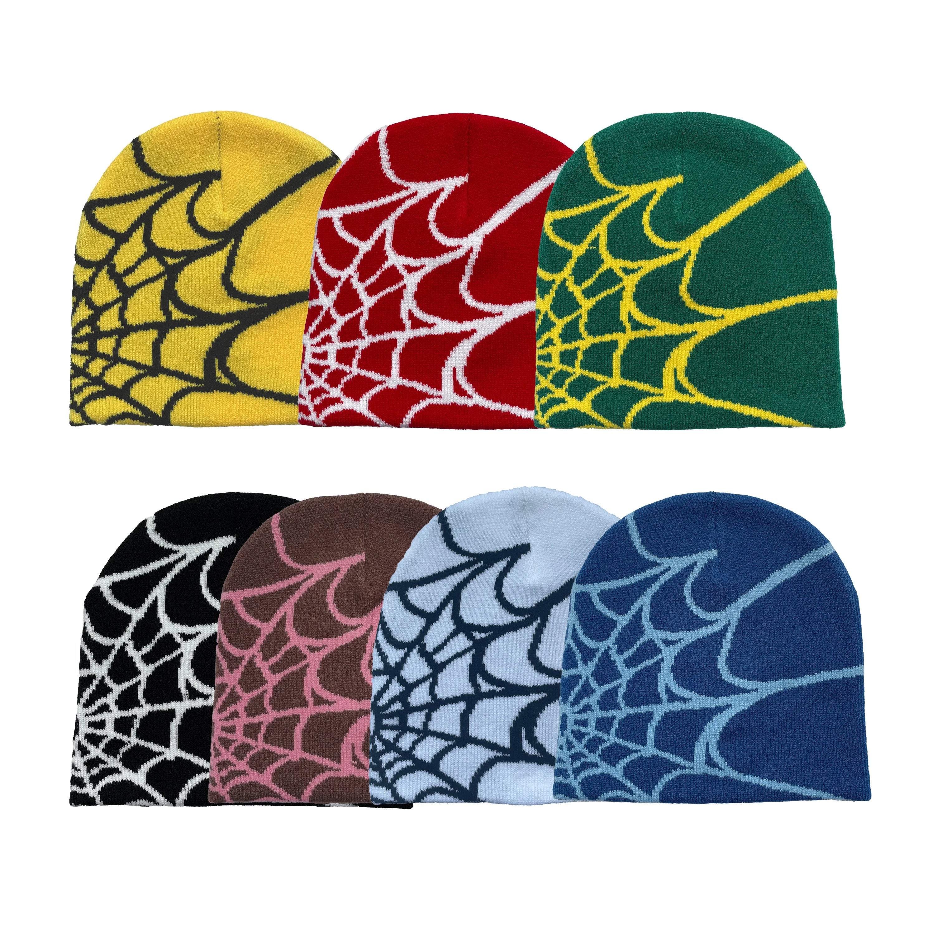 DAH Spider Web Knit Beanie – Unisex Warm Statement Hat