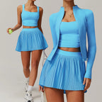 DAH Women’s 1/2/3-Piece Yoga & Tennis Set – Slim Skirt, Tank Top & Built-In Shorts for Active Women