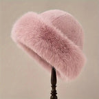 DAH Women’s Plush Fur Beanie – Thick Fluffy Winter Hat for Extreme Cold