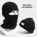 DAH 2-in-1 Winter Balaclava Beanie – Knitted Full-Face Windproof Hat (Unisex)