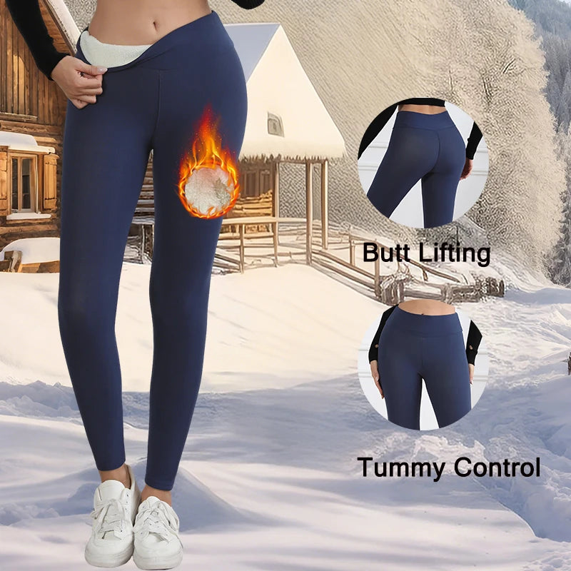 DAH Winter Sculpt Fleece Leggings – High-Waist Thermal Velvet Tights for Women